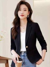 Veste De Tailleur Femme Bureau Slim Élégante Noire Over 78969