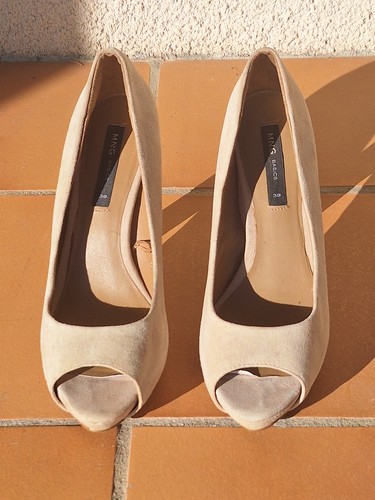 Escarpins peep toe mango beige - escarpins,