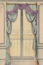 Architecture French Tenture Curtain Decoration Original Lithograph C1900