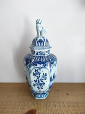 Potiche / Vase avec Couvert en DELFTS - Royal Sphinx Maastricht - Ancien 