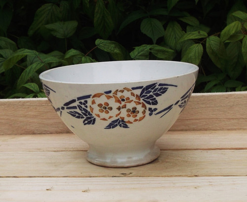 Ancien bol décor - dÉcor, fleurs