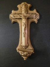 Crucifix ancien dore avec