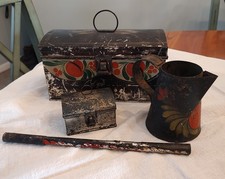 19th C Tole Decorated Tinware