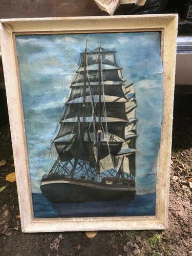 Grand bateau voilier peinture - grand,