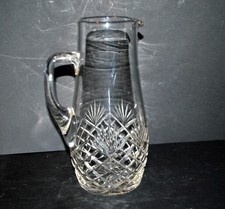 23cm Diamond Palmette Cut Crystal Jug Pitcher Bevel