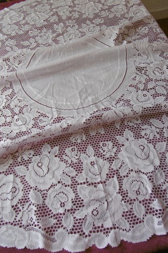 Nappe ronde vintage recouverte - ronde,