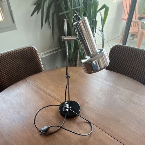 Lampe table métal chromé - table,
