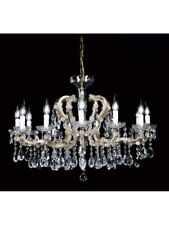 Lustre Classique En Feuille Or, Verre Et Crystal