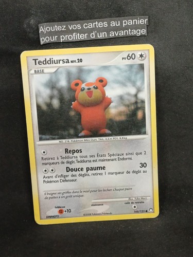 Carte pokémon teddiursa - carte,