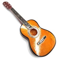 GUITARE CLASSIQUE MAGNET ! Miniature BOIS FAIT MAIN Acoustic Flamenco Instrument