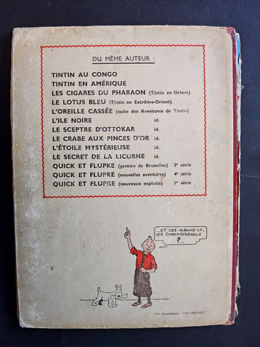 Tintin dos blanc secret - dos, de