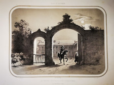 Gravure ancienne Le Château De Fonteclause Charette Lithographie Originale DRAKE