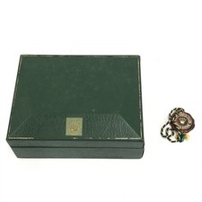 VINTAGE AUTHENTIQUE ROLEX pyramidal watch box boîtier 10.00.1 bois vert étiqu...