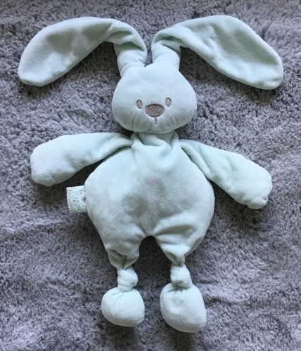 Doudou peluche lapin vert - peluche,