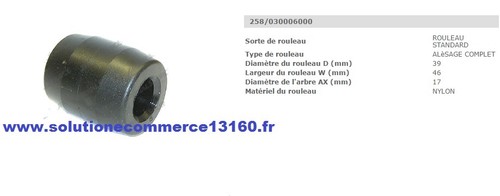 Galet sortie nylon - galet,