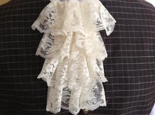 Men's/Unisex Ivory Lace Jabot/Ascot w/ adjustable tie band-costume accessory