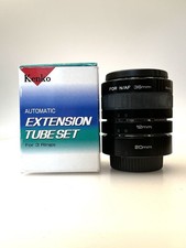 Kenko Auto Extension Tube Set DG for Nikon F Lenses, 36mm 20mm 12mm, Nikon caps