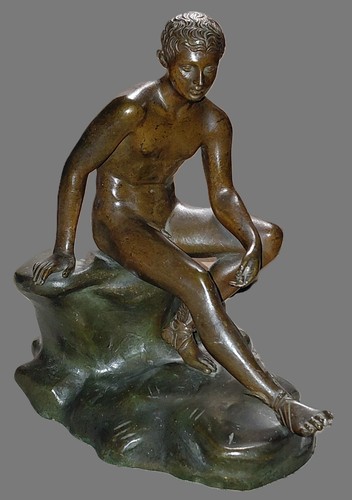 Bronze hermès assis xix - assis,
