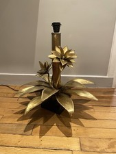 Christian Techoueyres Maison Jansen 1970s Brass Charles Palm Bamboo Lamp