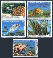 Greece 1616-1620, MNH. Mi 1680A-1684A. Marine life 1988: Codonellina, Artemia,