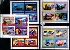 NP GUINEA BISSAU 2001 - MNH - TRAINS, LOCOMOTIVES, PLANES, SUBMARINES