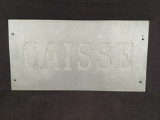 Ancienne plaque CAISSE pour comptoir magasin boutique bistrot vintage zinc 1900