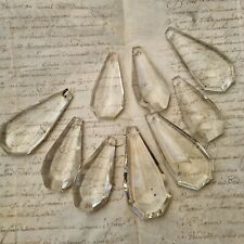 9 Pampilles En Cristal de Lustre 6 cm - 7,5 cm Baccarat Fin XIXè Crystal