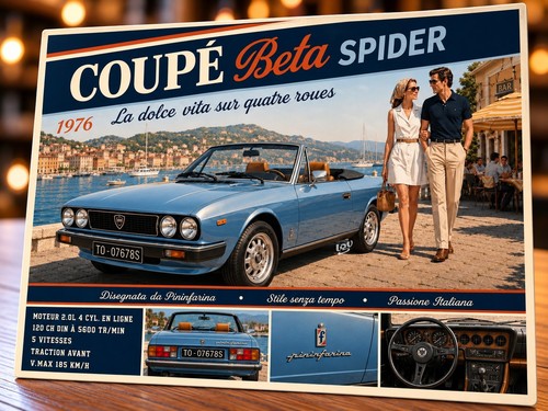 Plaque métal vintage lancia