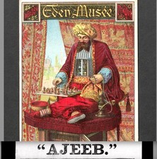 Ajeeb Arcade © 1886 Chess Automaton Eden Musée Museum Circus Sideshow Trade Card