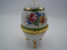 Objet Décoratif Vintage- Oeuf en Porcelaine sur Pieds Style Fabergé- Collection