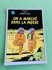 CARTE POSTALE 15X10 TINTIN HOMMAGE A HERGE PARODIQUE PASTICHE ON A MARCHE 