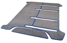 Gastraum-Matte Convient pour VW T4 Multivan Rail 2tlg Hochflorvelours Gris/Bleu