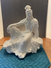 Asian Eastern god Statue/Flowing Robe-Back Lit Table Lamp VTG-( S4)