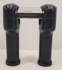 HARLEY DAVIDSON GLOSS BLACK /CHROME HANDLEBAR RISERS 5.5 LIFT 2008-2017 Fat bob