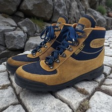 VTG Vasque Boots Mens 7.5 Blue Brown Suede Skywalk 7533 Goretex Hiking Italy 