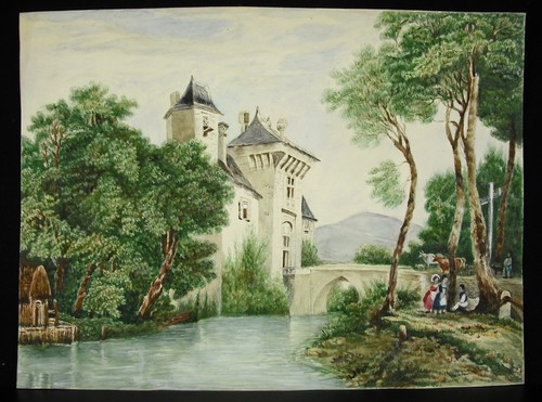 Dessin original aquarelle xixe - dessin,