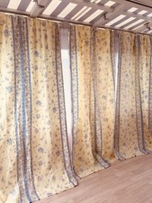 Vintage 3 rideaux tissu coton: Cohama Riverdale, tapissier, doublés  ( E 31 )