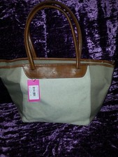 Sac ABACO modele Ocaba toile et cuir bicolor couleur lin/beige foncé réversible