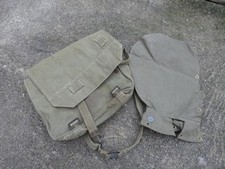 Campagne de France Sac à dos Musette Modèle 1933 Attribuée + Cagoule Belge ABBL