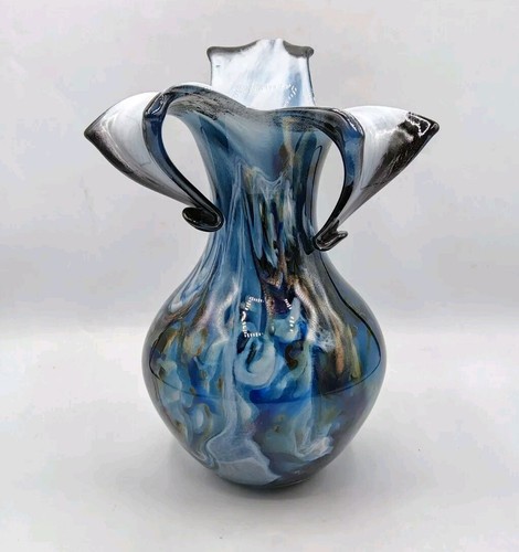 Vase verre soufflé pincé - en,