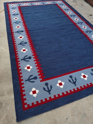 Tapis suédois ancien - , bleu