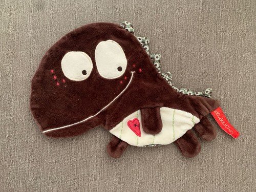Doudou dinosaure plat marron - dinosaure,