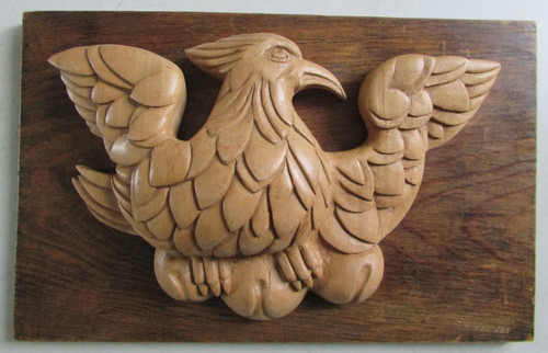 Sculpture bois aigle - sculpture,