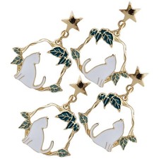  2 Pairs Boucle Oreille Chat