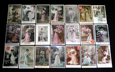 FEMME ELEGANTE MISS JOLIE ROBE PIN-UP CHARME MODE COIFFURE LOT 21 CPA 1900 C57