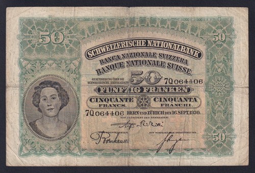 Billet suisse francs - 50, 1930
