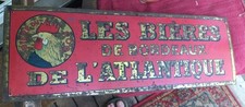 BIERES ATLANTIQUE BORDEAUX Brewery Metal Advertising Sign 1930's? / RARE