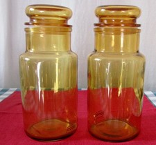 2 pots en verre fumé