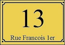 plaque pvc numero de rue ou de