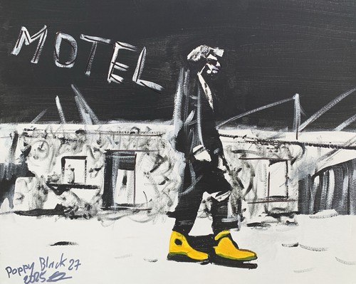 Art contemporain noir jaune - art,